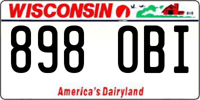 WI license plate 898OBI