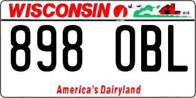 WI license plate 898OBL