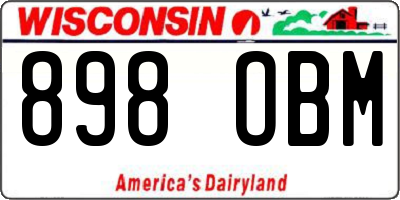 WI license plate 898OBM