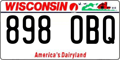 WI license plate 898OBQ