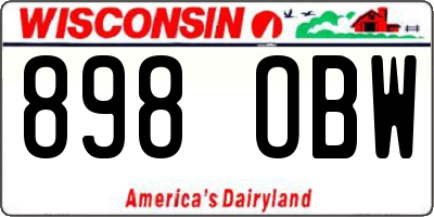 WI license plate 898OBW