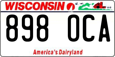 WI license plate 898OCA