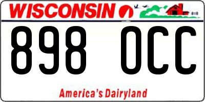 WI license plate 898OCC