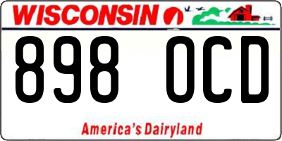 WI license plate 898OCD