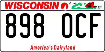 WI license plate 898OCF