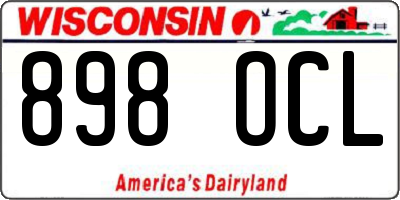 WI license plate 898OCL