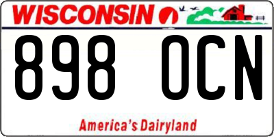 WI license plate 898OCN