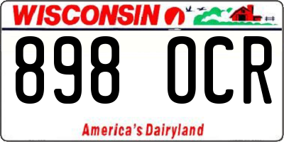WI license plate 898OCR