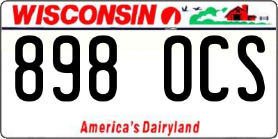 WI license plate 898OCS
