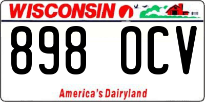 WI license plate 898OCV