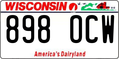 WI license plate 898OCW