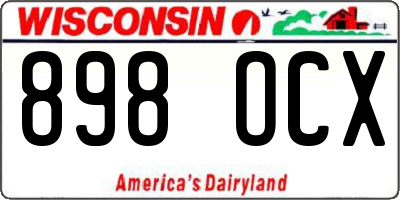 WI license plate 898OCX