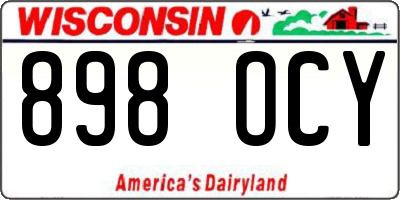 WI license plate 898OCY