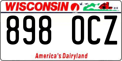 WI license plate 898OCZ