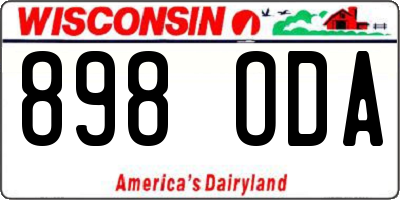 WI license plate 898ODA