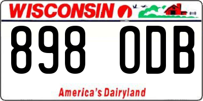 WI license plate 898ODB