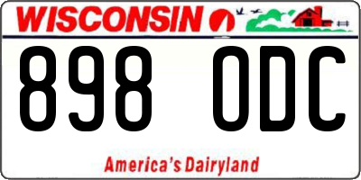 WI license plate 898ODC