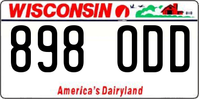 WI license plate 898ODD