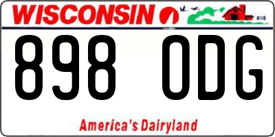 WI license plate 898ODG