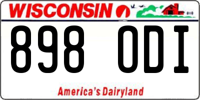 WI license plate 898ODI
