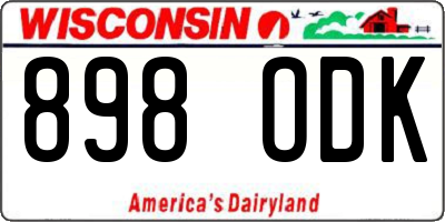 WI license plate 898ODK