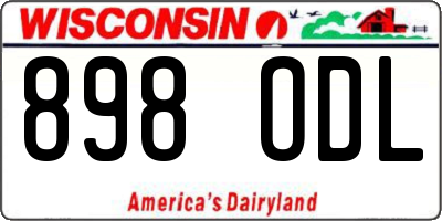 WI license plate 898ODL