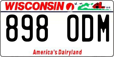 WI license plate 898ODM