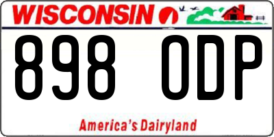 WI license plate 898ODP