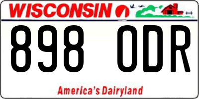 WI license plate 898ODR