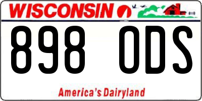 WI license plate 898ODS