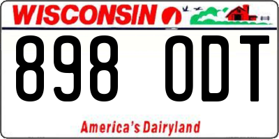 WI license plate 898ODT