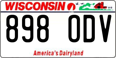 WI license plate 898ODV