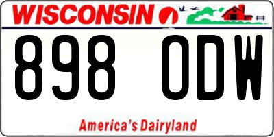WI license plate 898ODW