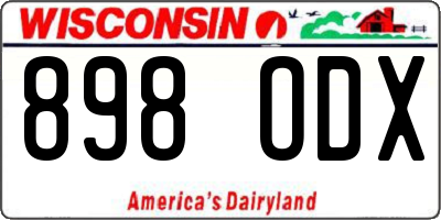 WI license plate 898ODX