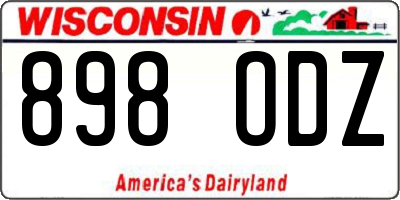 WI license plate 898ODZ