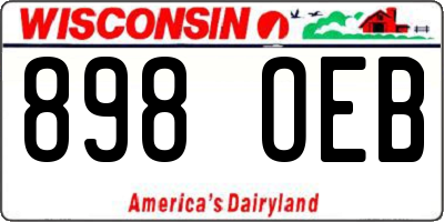 WI license plate 898OEB
