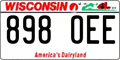 WI license plate 898OEE