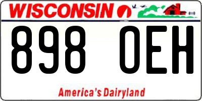 WI license plate 898OEH