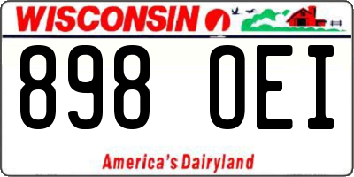WI license plate 898OEI