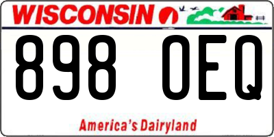 WI license plate 898OEQ