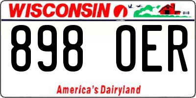 WI license plate 898OER