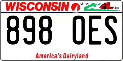 WI license plate 898OES