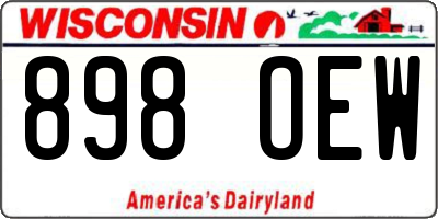 WI license plate 898OEW