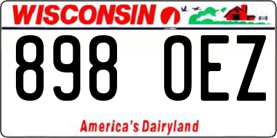 WI license plate 898OEZ