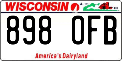 WI license plate 898OFB