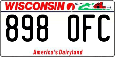 WI license plate 898OFC