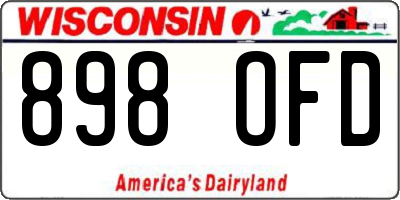 WI license plate 898OFD