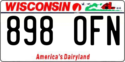 WI license plate 898OFN