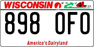 WI license plate 898OFO