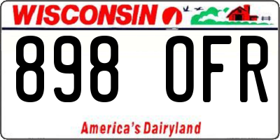 WI license plate 898OFR
